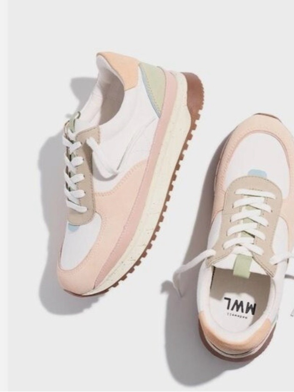 NWOT Madewell Women’s Pastel Pink Multi-Accent Retro Runner Sneakers
